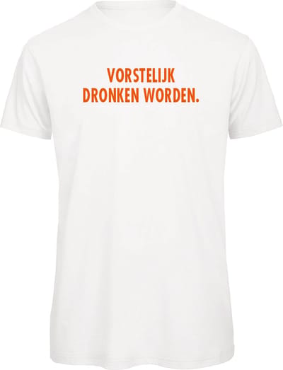 T-shirt wit XL - Vorstelijk dronken worden - oranje - soBAD. - Koningsdag - Oranje shirt dames - Oranje shirt heren - Unisex - Regular fit