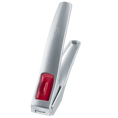 Westmark Knoflookpers met extra grote perskamer en reinigingselement, lengte: 16,2 cm, aluminium/kunststof, zilver/rood, 30082260