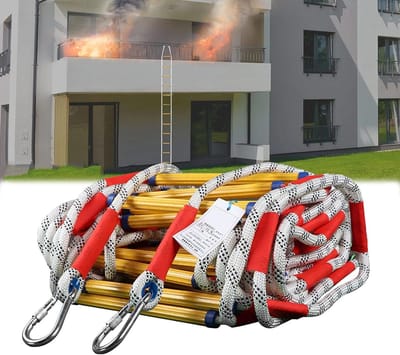 Noodontsnappingsladder - Touwladder Veiligheid - Veilig Evacueren - Hoge Draagcapaciteit - 18 Meter - Zwart