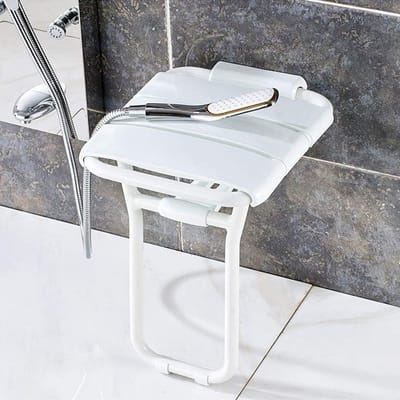 Opklapbare Douchestoel - Douche Kruk Muur - Veilig Douchen - Wandmontage - Opvouwbaar - Wit