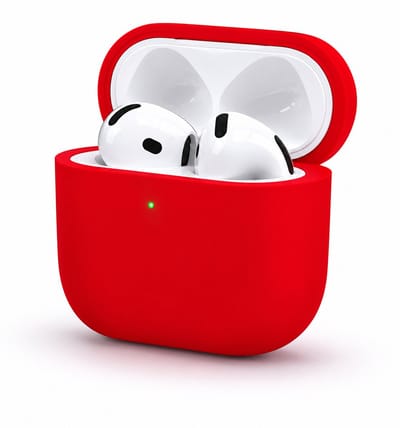 Enluxe Case geschikt voor Airpods 4 – Rood - Premium Siliconen Hoesje, Valbescherming & Spatwaterdicht, Draadloos Opladen Compatibel