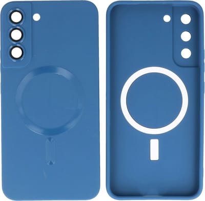 Hoesje Geschikt voor Samsung Galaxy S22 Plus - Back Cover - MagSafe Hoesje met Camera Beschermer - Navy