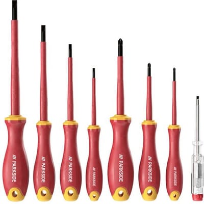 PARKSIDE VDE Schroevendraaierset 8-delig, 1000V, CrV Staal, Spanningsmeter