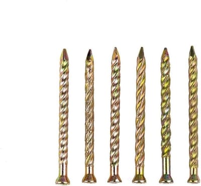 Stalen Spijkers - Vloer Spijkers - Hout Bevestigen - Geribbelde Schacht - 70mm 50 Stuks - Zilver