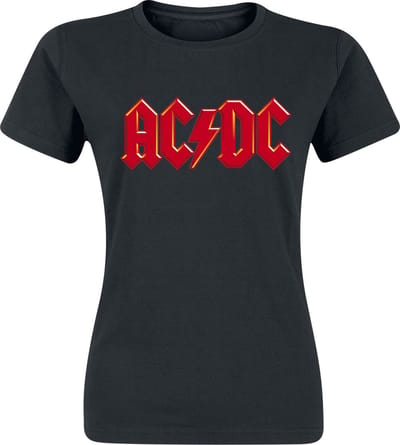 AC/DC Red Logo Dames T-shirt - zwart - L