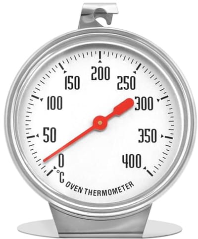 SnelShoppen - Oven Thermometer RVS - 0°C-400°C - Grote Draaiknop - Ideaal voor Bakken, Grillen en Koken - Duurzaam en Eenvoudig Afleesbaar