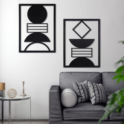 Goodivery ® Abstracte Geometrische Wanddecoratie Set van Twee voor Moderne Interieurs