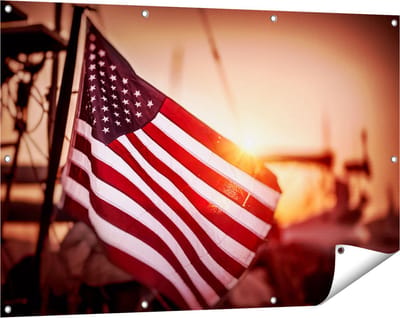Gards Tuinposter Amerikaanse Vlag - Verenigde Staten - 120x80 cm - Tuindoek - Tuindecoratie - Wanddecoratie buiten - Tuinschilderij