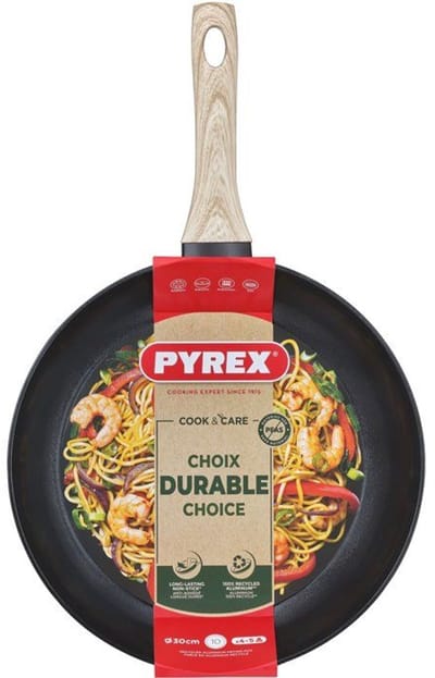 Koekenpan - PYREX - Cook & Care - 30 cm - Anti-aanbaklaag - Geschikt voor inductie - PFAS-vrij