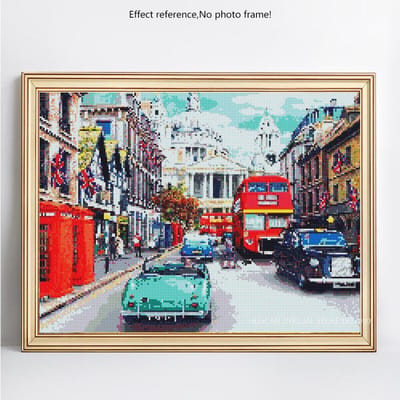 5D DIY diamant schilderij schilderachtige auto volledige ronde borduurwerk verkoop strass foto diamant 20X30