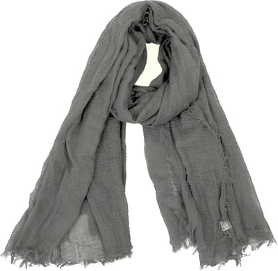 Sjaal - Accessoire - Warmte en Stijl - Fijn Gecrepeerd - 180x90 cm - Grijs