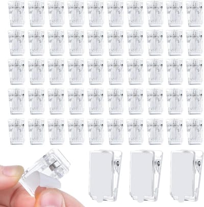 JGS Premium - Zelfklevende Clips voor Muurbevestiging - 50 Stuks - Transparant - Foto en Poster Hanger - Kantoor Organisatie - Wandtapijt Ophangen
