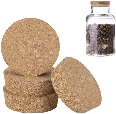 Dailygoods- Kurkflesstoppen - 4 Stuks Grote - Taps Toelopende Kurken - Voor Wijnfles/Karaffen - Diameter 65-70 mm - Natuurlijke Kurk - Wijnstop