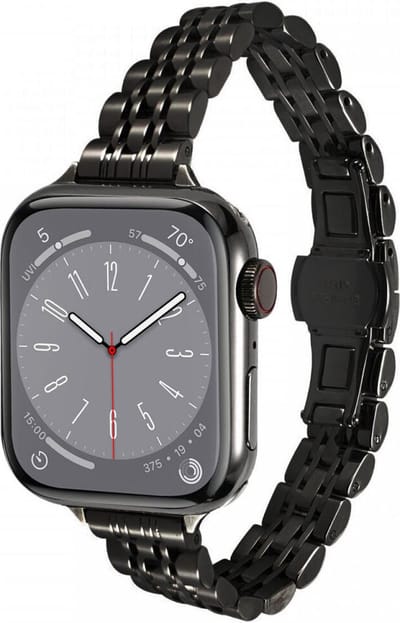 Roestvrij Stalen Bandje Geschikt voor Apple Watch 1 / 2 / 3 / 4 / 5 / 6 / 7 / 8 / 9 / 10 / SE / Ultra - 49MM / 46MM / 45MM / 44MM / 42MM - Metalen RVS Band - Zwart