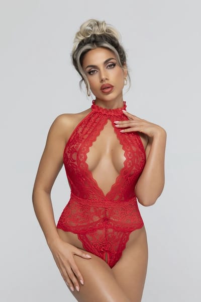 Christine - Open Crotch Body Eleonora - Rood