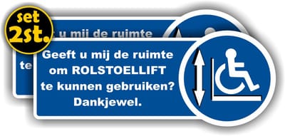 Jerma - Rolstoellift aanwezig in de auto - 2 st - 25x10 cm - Vinyl - zelfklevend - krasbestendig