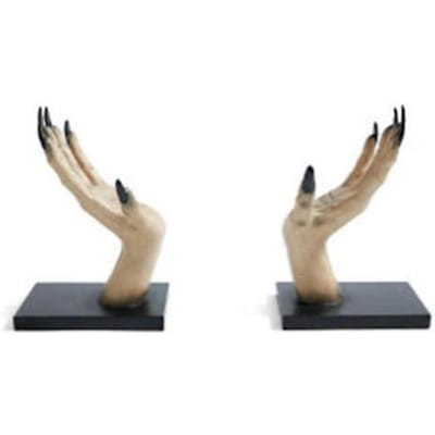 Halloween Horror Heksenhand Boekenstandaard Hars Heksenhand Ornament Halloween Huis Bar Decor Vakantie beige