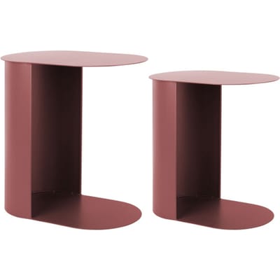 Leitmotiv - Bijzettafel Set Riqueza Oval - Rood - 30x45x48 cm