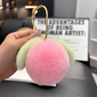 Schattige Pluizige Druif Sleutelhanger Hoge Kwaliteit Pluizige Fruit Sleutelhanger Kawaii Zacht Pluche Perzik Sleutelhanger Tas Hanger Gepersonaliseerde Accessoires