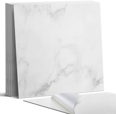 Coloray Wandpanelen Zelfklevend - Marmer oppervlaktepatroon Zelfklevende Wandpanelen - 50 cm x 50 cm - Wit Wandpaneel PVC - 4 stuks - Texturen Wandpanelen Zelfklevend - Keuken Wandpanelen - Wandpanelen Badkamer