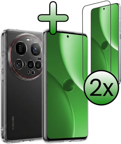 Hoesje Met 2x Screenprotector - Geschikt voor Xiaomi 15 Ultra - Sterk & Shockproof - Back Cover - Siliconen Case - Telefoon Hoes - Transparant