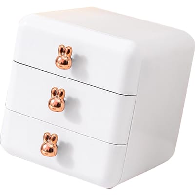 Boîte de Rangement de Bureau à Tiroirs pour Bijoux, Accessoires pour Cheveux, Divers, Organisateur de Bureau pour Chambre à Coucher, Dortoir, Bureau white