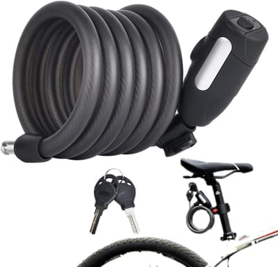 Fietsslot Kettingslot - Diefstalbeveiliging Fiets - Fiets Beveiligen - Sleutelloos Vergrendelen - 1.8 Meter - Mat Zwart