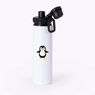 Hacebo® - Pinguins waterfles met draaidop zwart - Pinguïn - Dieren liefhebbers - Vogels - noordpool - water fles - 850ML