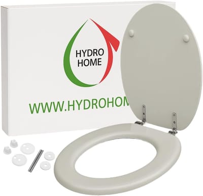 Toiletbril - Standaard Deksel - Badkamer Vernieuwen - Hout Gelakt - 46x35 cm - Wit