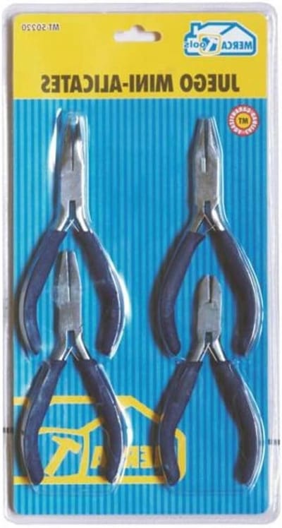 Mini Tangenset - Precisie Tangen - Klusjes Uitvoeren - Ergonomische Grepen - 4 Stuks - Blauw