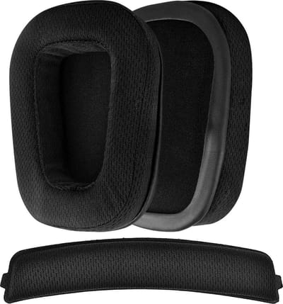 Somstyle Oorkussens Met Hoofdband Set Geschikt Voor Logitech G633/G933/G935 (Artemis Spectrum) 7.1 Surround Gaming Headset - Zacht Schuim - Stof - Zwart