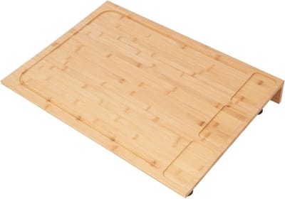 Fornuisafdekplaat Bamboe - Snijplank Werkblad - Koken & Serveren - Met Afneembare Poten - 75 x 54 cm - Houtkleur