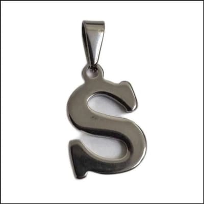 Aramat Jewels | Hangers | RVS Initiaal Hanger Letter Zilverkleur - Gepersonaliseerde Bedel | S | |17mm | Staal | Volwassenen | Verkleurd niet