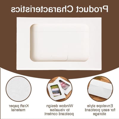 40 Stuks Kaartbeschermers, Vouwdozen van Kraftpapier, Opbergdozen voor Postkaarten, Foto's en Kaarten, Ideaal voor Vintage Postkaarten en Collectieopslag (Wit, 15 x 11 x 0.5cm)