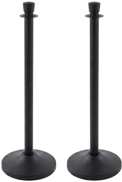V-Part - Afzetpalen - Set van 2 stuks - Mat Zwart - RVS