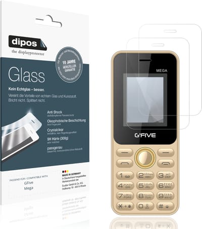 dipos – 2x Pantserfolie geschikt voor GFive Mega | 9H Screenprotector