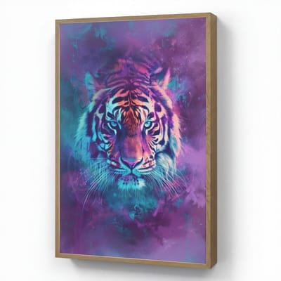 Nachtlampje 70x100 cm - Kinder lamp - Tijger - Kleurrijk - Rook - Dieren - Tafellamp kinderkamer draadloos - Slaapkamer lampje - Bedlamp kinderen - Kinderlampje - Wandlamp babykamer - Nachtlampjes