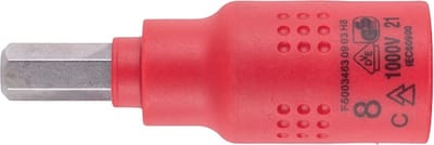 Wurth - VDE dopsleutel 3/8 inch zeskant - VDE 3/8 inch dopsleutel, binnenzeskant x 1 st Soort aandrijving Binnenvierkant Sleutelwijdte 8 mm