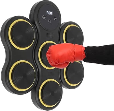 Nexvo® boxing machine - boxing training Met Led Lampen - boks machine Met Muziek Via Bluetooth - Zwart - 49cm x 37cm x 8cm