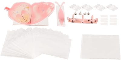 VT Goods - Roze vlinder fotoalbum - Plakboek voor kaarten - 3-ringsband 33x24cm - Milieuvriendelijk - Afneembare hoezen - Cadeau voor dochter en kle...