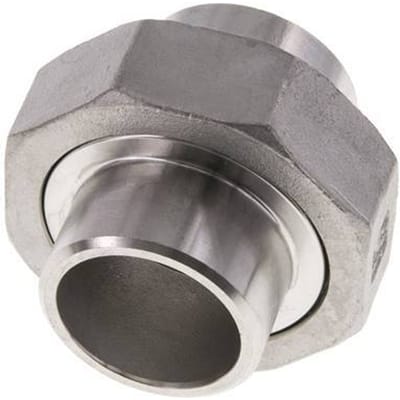 Rechte Koppeling 33.7mm Laseinde RVS Vlakke Afdichting PTFE 16bar