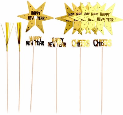 Folat - Glas Decoratie Set - BlackGold HNY - 12 stuks