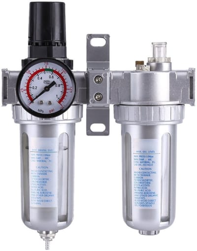 Dailygoods- Luchtfilterregelaar 0-1,0 MPa - Pneumatische Luchtcompressoren - Microfog Lubricator - Vaste Deeltjes Verwijderaar - Condensaat Verwijderaar - Langere Levensduur Luchtgereedschap - Luchtcompressoraccessoire