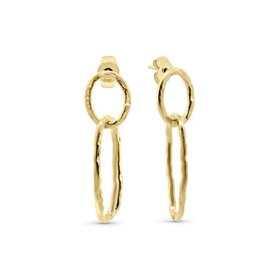 CO88 Collection 8CE-70664 Dames Oorbellen met Ringen - Goudkleurig RVS (Stainless Steel) - Cadeau voor Haar