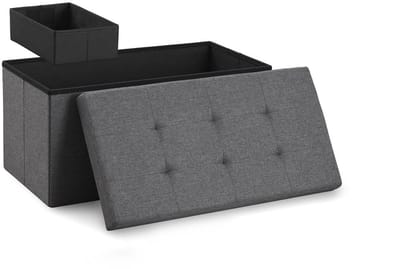 Blumtal Zitbank met Opbergruimte - 76x38x38cm - Hocker met opbergruimte - Antraciet - met 1 doos