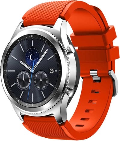 KELERINO. Siliconen bandje geschikt voor Samsung Galaxy Watch (46mm)/Gear S3 - Oranje / Rood