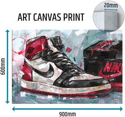 Sneaker canvas shoebox black toe 90x60 cm