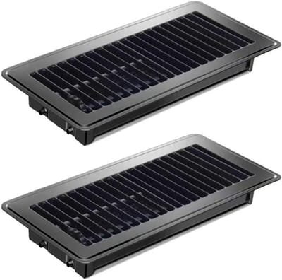 Vloerroosters Set - Warmteafvoer Roosters - Ventilatie Bodem - Robuust Ijzer - 4x10 Inch - Zwart