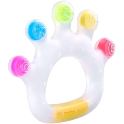 Baby bijtring stok snoep kroon kalmerende beet rubberen speelgoed voorkomt hand zuigen artefact baby eetbare siliconen bijtring white