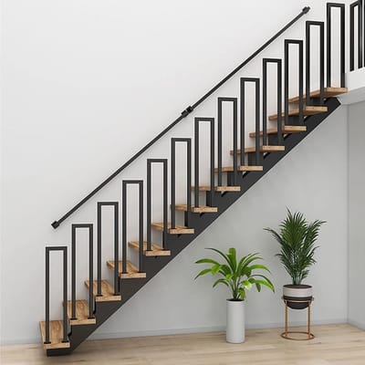 Trapleuning U-vorm - Veiligheidsreling - Veilige Traplift - Stevig IJzeren Materiaal - Diverse Lengtes - Zwart